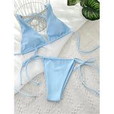 Sexy 11 Color Halter Mini Micro Thong Bikini Female Swimsuit Women Swimwear Two-Pieces Bikini Set Bather Bathing Suit Swim V4064