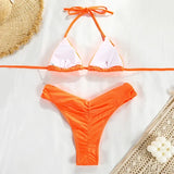 New Sexy Bikini Women Print  Bikini Set Halter Backless Swimsuit Swim Wear Biquini Dot biquini female Beachwear Sexy Bikini Set