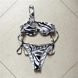 Sexy One Shoulder Underwired V-Bar Bikini Female Swimsuit Women Swimwear Two-Pieces Bikini Set Bather Bathing Suit Swim V4229