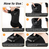 Electric Heated Knee Massager With 3 Heat Levels 3 Vibration Modes, Rechargeable Knee Support Wrap with Timer and Touch Screen, Extended Strap