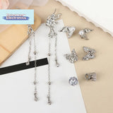 【1Pair Butterfly Rhinestone Decor For Clip On Earbuds Open Ear Accessories Removeable DIY Earphone Decoration】
