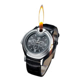 Metal USB Watch Lighter Outdoor Windproof Flameless Tungsten Wire Charging Portable Multi Functional Lighter Men's Smoking Gift