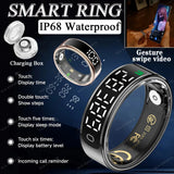 Smart Ring Display Screen and Touch, Wireless Charging,Smart Control,Health Manager,5ATM Waterproof For Men Women New Rings