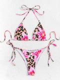 XS - L Floral Leopard Printed Halter Bikini Women Swimwear Female Swimsuit Two-pieces Bikini set Bather Bathing Suit Swim Lady