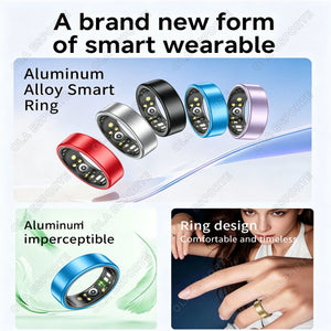 Smart Ring Women Men Heart Rate Blood Oxygen Sleep Health Monitor Camera Control IP68 Waterproof Fashion Sport Ring Holiday Gift