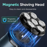 Solimpia 6-Blade Electric Shaver for Man Portable Magnetic Charging Bald Head Trimmer Multi-Functional Shaving Machine