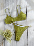 Miyouj Push Up Swimwear High Cut Bikinis Sexy Two Piece Suits Solid Bikini Set New Swimsuits String Bathsuit 2026 Swimsuit