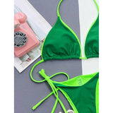 Sexy 7 Colors Halter Brazilian Bikini Female Swimsuit Women Swimwear Two-Pieces Bikini Set Bather Bathing Suit Swim Lady V3860