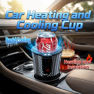 Upgraded Version 12V Smart Auto Car Cup Holder 2-in-1 Portable Car Cup Holder for Fast Cooling and Heating for Coffee & Water