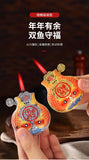 Lucky Bag Fun Welfare Design Double Fish Windproof Lighter Inflatable Blue Flame Giant Discount Butane Lighter