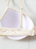 Sexy 3Pieces Push Up Bikini Set Women Swimsuit High Waist Perspective Tassel Skirt Beach Outing Bathing 2024 Feminine Swimwear