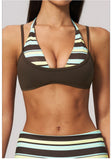 Women New Fake Two piece Yoga Bra Color Contrasting Back Sports Bra Gym Strap Hanging Neck Strap Fitness Bra Sports Bra Female