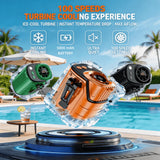3-in1 Waist Fan, Portable Fan, Handheld Fan, Neck Fan, Mini Fan, Desktop Fan, Can Be Used as an Emergency Power Bank, 5000mAh 10H Long Lasting, 100 Speed Adjustable, LED Flashlight & SOS Light, Flashlight, Type-C Recharg