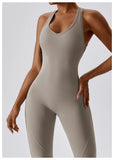 Solid Yoga Jumpsuit One Piece Outfit Fitness Bodysuit Workout Clothes for Women Sportwear Women Buttock lifting Set Activewear