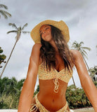 New Sexy Bikini Women Print  Bikini Set Halter Backless Swimsuit Swim Wear Biquini Dot biquini female Beachwear Sexy Bikini Set