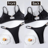 Miyouj Push Up Bikinis New Two Piece Suit 2026 Bathsuit Sexy Bikini Sets Hollow Out Swimsuit String Bathwear Low Waist Swimwear