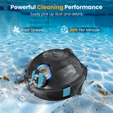 INSE Y10 Cordless Robotic Pool Cleaner,90 Mins Runtime,Self-Parking, for Above/Inground Pools Up to 65ft/1100 Sq.Ft (Black))