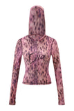 Gia 26SS Slim Fit Letter Printed Open Thread Design Hooded Zipper Short Jacket Pants Set