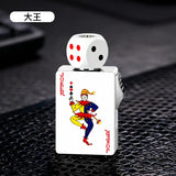 Rotating Dice Mahjong Stereoscopic Design Windproof Red Flame Butane Gas Lighter Pull down Ignition Outdoor Fun Lighters