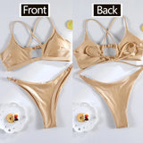 Miyouj Push Up Bikinis New Two Piece Suit 2026 Bathsuit Sexy Bikini Sets Hollow Out Swimsuit String Bathwear Low Waist Swimwear