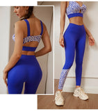Cloud Hide SEXY Leopard Yoga Set Women Sports Wear Gym Tracksuit Clothes Workout Leggings Crop Top Bra Fitness Suit Sportswear