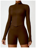 New Running Elasticity Yoga Jacket Zipper Slimming Top Coat Women's Sports Jacket Gym Workout Sports Long Sleeves Women Tights