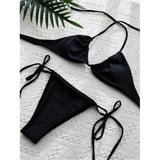 Sexy 11 Color Halter Mini Micro Thong Bikini Female Swimsuit Women Swimwear Two-Pieces Bikini Set Bather Bathing Suit Swim V4064