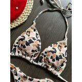 Leopard Extreme String Mini Micro Thong Bikini Female Swimsuit Women Swimwear Two-Pieces Bikini Set Bather Bathing Suit V5072