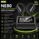 HTC NE80 TWS Wireless Bluetooth Earbuds HiFi Stereo Earphone HD Touch LCD Display Long Battery Life for Travel Business