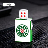 Rotating Dice Mahjong Stereoscopic Design Windproof Red Flame Butane Gas Lighter Pull down Ignition Outdoor Fun Lighters