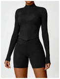 New Running Elasticity Yoga Jacket Zipper Slimming Top Coat Women's Sports Jacket Gym Workout Sports Long Sleeves Women Tights