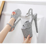 Korean Style Nightclub Catwalk Shoes 20 Cm Waterproof Platform Hentiangao High Heel Sandals Middle Eastern Fashion And Elegant