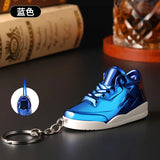 Innovative Personalized Basketball Shoe Keychain Lighter, Stylish Inflatable Windproof Jet Lighter Bag Hanging Ornament for Men