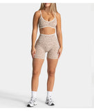 Women's High Waisted Leopard Print Yoga Shorts — Seamless Tummy Control Workout Biker Shorts for Gym, Fitness, and Running