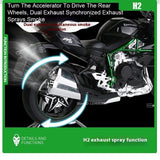 1:9 Scale H2R Motorcycle Model Toy Car Alloy Body Ignitable Start Spray Motor Models Shock Absorption Vehicles