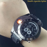 New Usb Charging Environmentally Friendly Windproof Lighter Watch Cigarette Lighter Fashionable Cool Creative Men Smoker Gifts