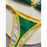 G-string Thong Brazilian Bikini Women Swimwear Female Swimsuit Two-pieces Bikini Set Bather Brasil Flag Bathing Suit Beachwear