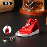 Innovative Personalized Basketball Shoe Keychain Lighter, Stylish Inflatable Windproof Jet Lighter Bag Hanging Ornament for Men