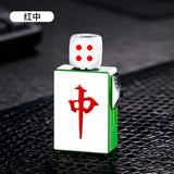 Rotating Dice Mahjong Stereoscopic Design Windproof Red Flame Butane Gas Lighter Pull down Ignition Outdoor Fun Lighters