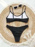 Sexy Polka Dot Print Bikini Set for Women Quick Dry Low Waist Push Up Swimwear Beach Vacation Bathing Suits for Females