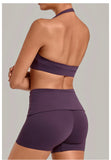 Halter Yoga Bra Women's Backless Sports Fitness Underwear Breathable Runnings Push Up Crop Top Female Yoga Workout Underwear