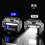 Waterproof Lighter Double Arc Mini Electronic Windproof Lighter Electric Transparent USB Rechargeable Lighters Outdoor Camping