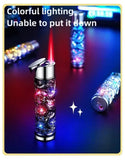 Metal Relief Lantern Inflatable Lighter Portable Windproof Butane Turbine Torch Jet Blue Flame Cigar Tool Fashionable Men's Gift