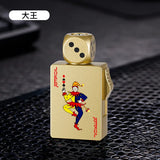 Rotating Dice Mahjong Stereoscopic Design Windproof Red Flame Butane Gas Lighter Pull down Ignition Outdoor Fun Lighters