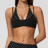 Women New Fake Two piece Yoga Bra Color Contrasting Back Sports Bra Gym Strap Hanging Neck Strap Fitness Bra Sports Bra Female