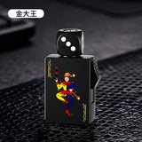 Rotating Dice Mahjong Stereoscopic Design Windproof Red Flame Butane Gas Lighter Pull down Ignition Outdoor Fun Lighters