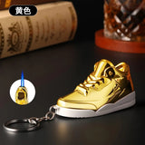 Innovative Personalized Basketball Shoe Keychain Lighter, Stylish Inflatable Windproof Jet Lighter Bag Hanging Ornament for Men