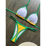 G-string Thong Brazilian Bikini Women Swimwear Female Swimsuit Two-pieces Bikini Set Bather Brasil Flag Bathing Suit Beachwear