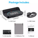 M8 Car HUD Head Up Display OBD2 Overspeed Warning Auto Electronic Water Temperature LED Digital Projector Windshield