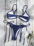 Miyouj Triangle Swimwear Sexy Swimsuits Solid Bikini String Bathsuit Women's Two Piece Suit Push Up Swimsuit High Cut Bikini Set